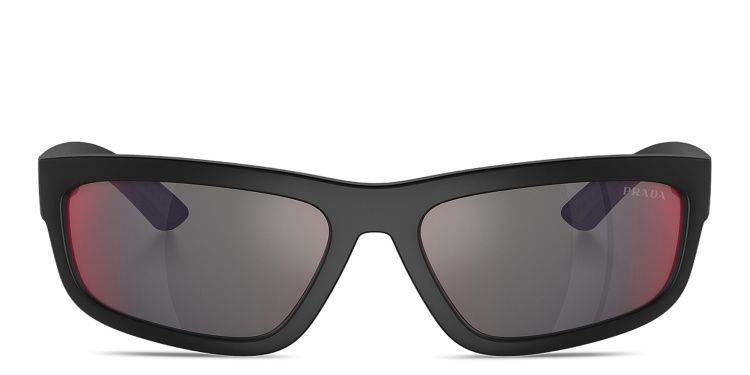 تسوق نظارات شمسية مستطيلة برادا لينيا روسا بلون أسود أونلاين.