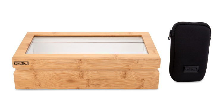 Shop OYOBOX Bamboo Maxi Unisex Glasses Case in Brown online.