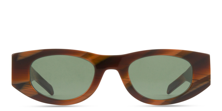 Shop THIERRY LASRY Mastermindy Unisex Oval Sunglasses in Orange online.