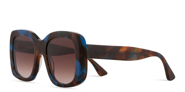 Shop THIERRY LASRY Swimmy Oversized Round Sunglasses in Brown online.