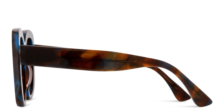 Shop THIERRY LASRY Swimmy Oversized Round Sunglasses in Brown online.