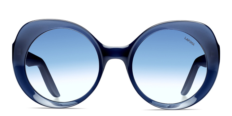 Shop LAPIMA Carlota Oversized Round Sunglasses in Blue online.