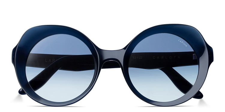 Shop LAPIMA Carlota Oversized Round Sunglasses in Blue online.