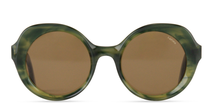 Shop LAPIMA Carlota Oversized Round Sunglasses in Green online.