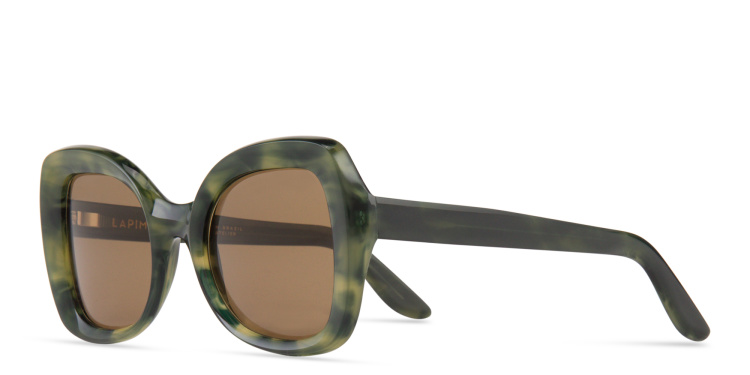 Shop LAPIMA Isabel Square Sunglasses in Green online.