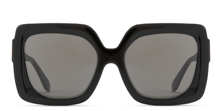 تسوق نظارات شمسية مربّعة كبيرة بشعار EK إيمانويل خان بلون أسود أونلاين.