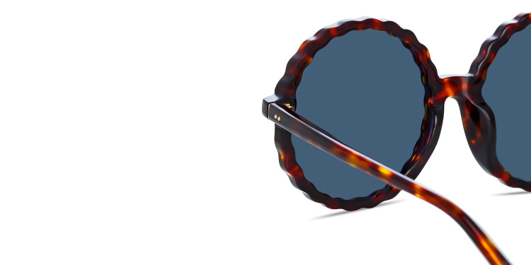 Shop LINDA FARROW Nova Oversized Round Sunglasses in Tortoise online.