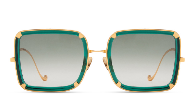 Shop ANNA KARIN KARLSSON White Moon Limited 5th Edition Oversized Square Sunglasses in Green online.