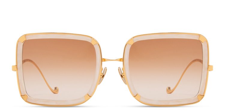 Shop ANNA KARIN KARLSSON White Moon Limited 5th Edition Oversized Square Sunglasses in Gold online.