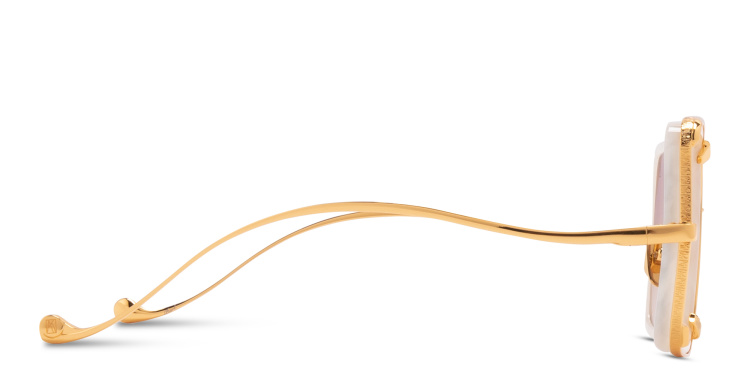 Shop ANNA KARIN KARLSSON White Moon Limited 5th Edition Oversized Square Sunglasses in Gold online.