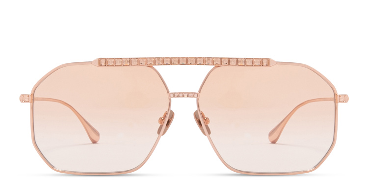 Shop ANNA KARIN KARLSSON Le Boss Limited Edition Unisex Aviator Sunglasses in Gold online.