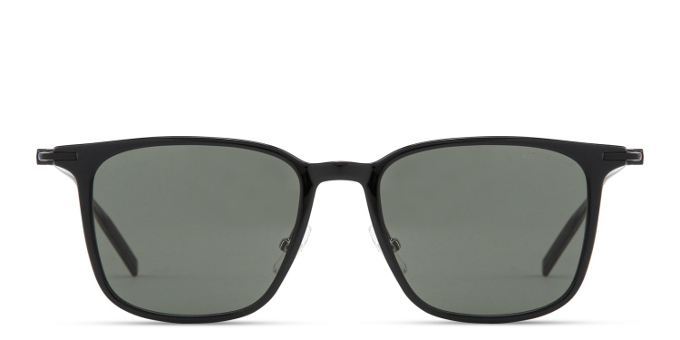 Shop MONTBLANC Snowcap Square Sunglasses in Black online.