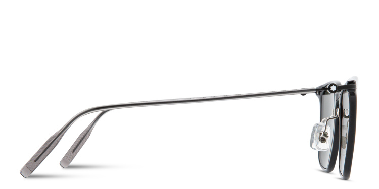 Shop MONTBLANC Snowcap Square Sunglasses in Black online.