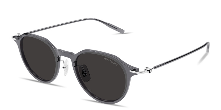 Shop MONTBLANC Snowcap Panthos Sunglasses in Grey online.