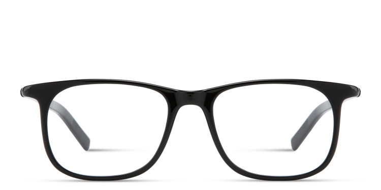 Shop MONTBLANC Snowcap Rectangle Eyeglasses in Black online.