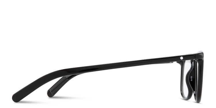 Shop MONTBLANC Snowcap Rectangle Eyeglasses in Black online.