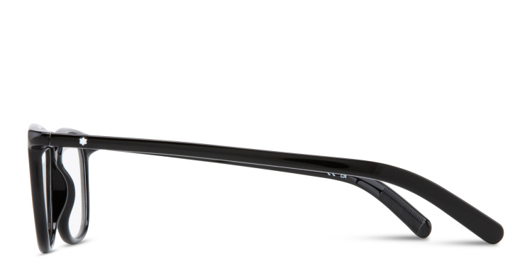 Shop MONTBLANC Snowcap Rectangle Eyeglasses in Black online.