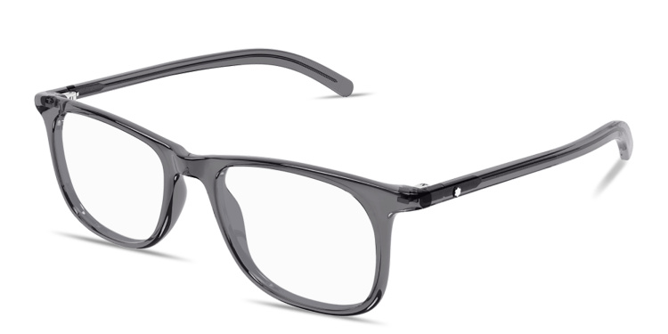 Shop MONTBLANC Snowcap Rectangle Eyeglasses in Grey online.