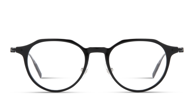Shop MONTBLANC Snowcap Panthos Eyeglasses in Black online.