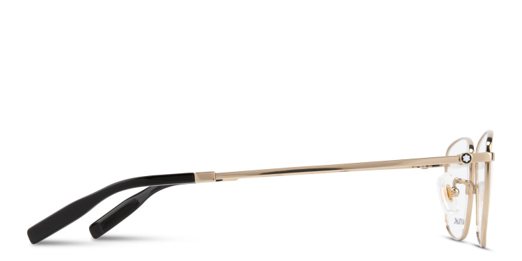Shop MONTBLANC Snowcap Rectangle Eyeglasses in Gold online.