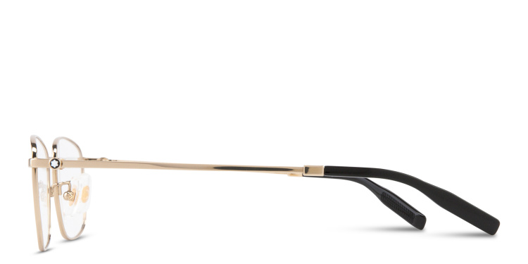Shop MONTBLANC Snowcap Rectangle Eyeglasses in Gold online.