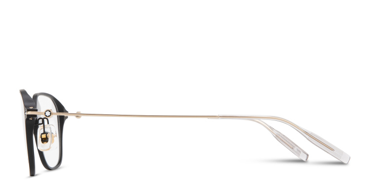 تسوق نظارات طبية مربّعة بشعار الإكليل الثلجي مونت بلانك بلون أسود أونلاين.