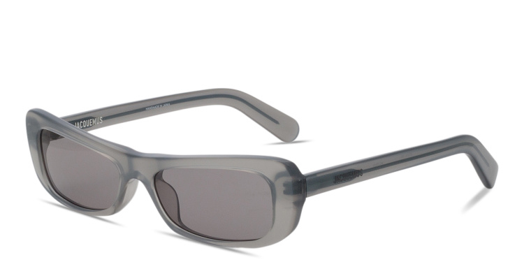Shop JACQUEMUS Capri Rectangle Sunglasses in Grey online.
