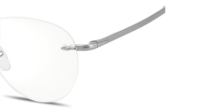 تسوق نظارات طبية طراز بانتوس بدون إطار بشعار العلامة ديفيد بيكهام بلون فضي أونلاين.