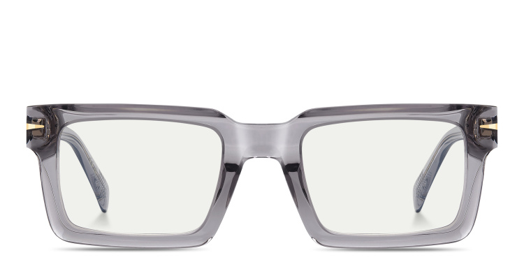 Shop DAVID BECKHAM Talisman Rectangle Eyeglasses in Grey online.
