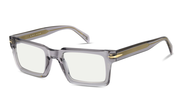Shop DAVID BECKHAM Talisman Rectangle Eyeglasses in Grey online.
