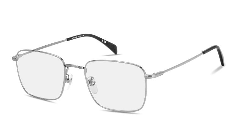 Shop DAVID BECKHAM Talisman Square Eyeglasses in Silver online.