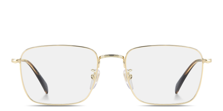 Shop DAVID BECKHAM Talisman Square Eyeglasses in Gold online.