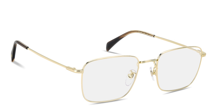 Shop DAVID BECKHAM Talisman Square Eyeglasses in Gold online.