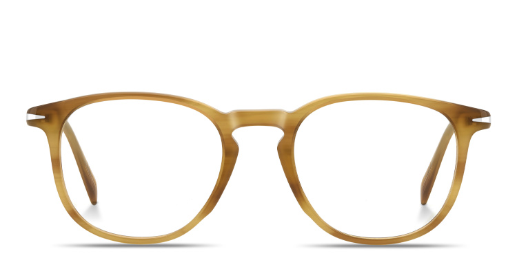 Shop DAVID BECKHAM Talisman Pillow Eyeglasses in Yellow online.