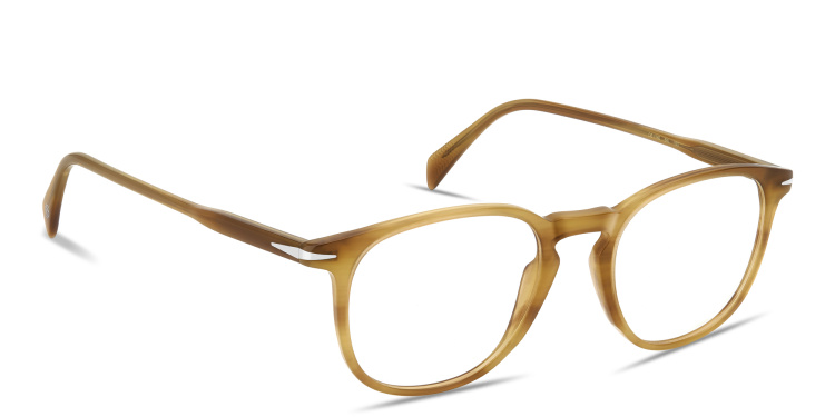 Shop DAVID BECKHAM Talisman Pillow Eyeglasses in Yellow online.
