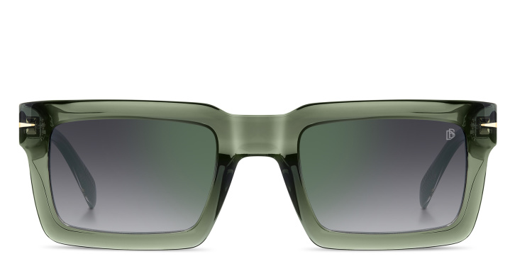 Shop DAVID BECKHAM Talisman Rectangle Sunglasses in Green online.