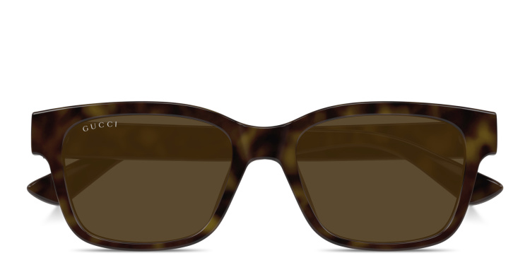 Shop GUCCI Logo Signature Rectangle Sunglasses in Havana online.