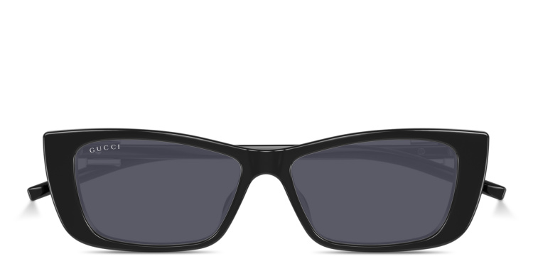Shop GUCCI Square G Motif Cat-Eye Sunglasses in Black online.