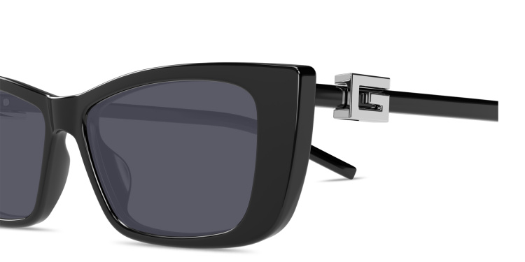 Shop GUCCI Square G Motif Cat-Eye Sunglasses in Black online.