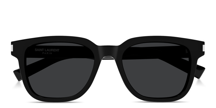 Shop SAINT LAURENT Mid Naked Wirecore Square Sunglasses in Black online.