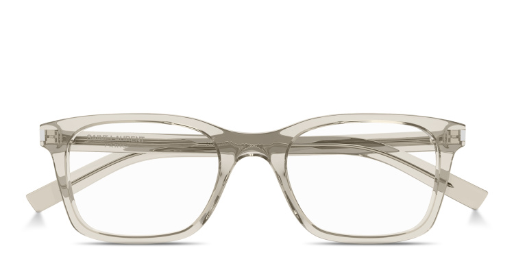 تسوق نظارات طبية مربّعة بتوقيع العلامة سان لوران بلون بيج أونلاين.