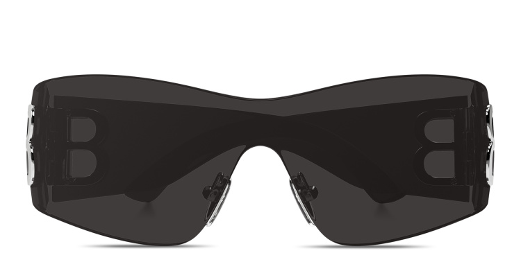 تسوق نظارات شمسية بوسي واسعة على شكل قناع بالينسياغا بلون رمادي أونلاين.