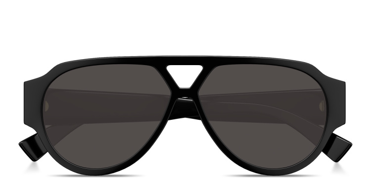 Shop BOTTEGA VENETA Bold Triangle Stud Pilot Sunglasses in Black online.