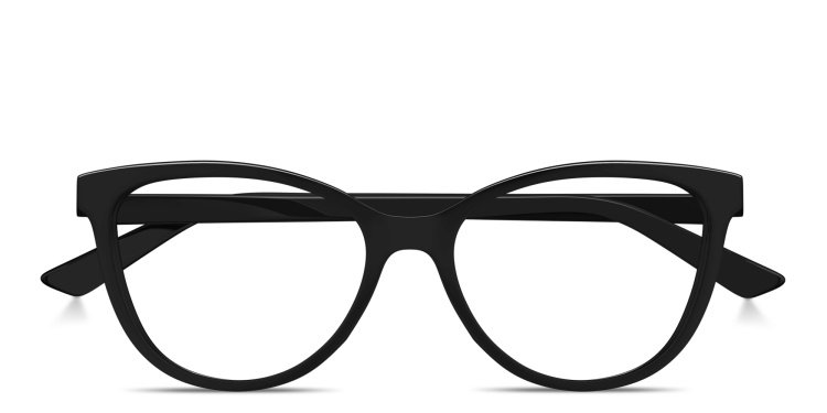 Shop BOTTEGA VENETA Script Logo Cat-Eye Eyeglasses in Black online.