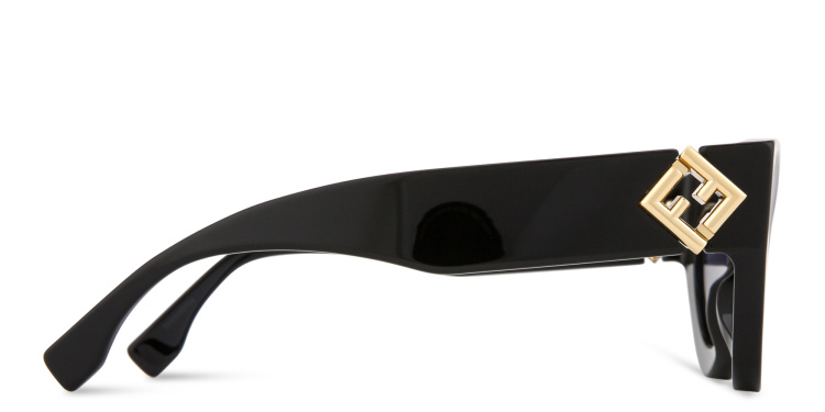 Shop FENDI FF Diamonds Black Cat-Eye Sunglasses in Black online.