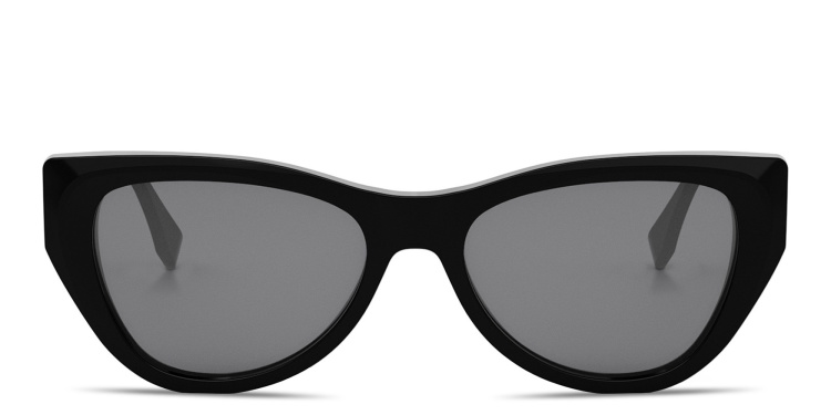 Shop FENDI FF Diamonds Black Cat-Eye Sunglasses in Black online.