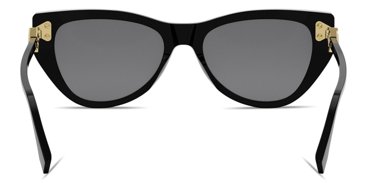 Shop FENDI FF Diamonds Black Cat-Eye Sunglasses in Black online.
