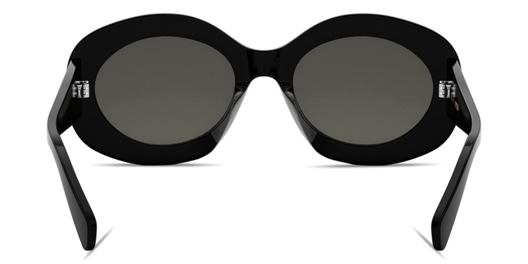 Shop CELINE Triomphe Black Round Sunglasses in Black online.