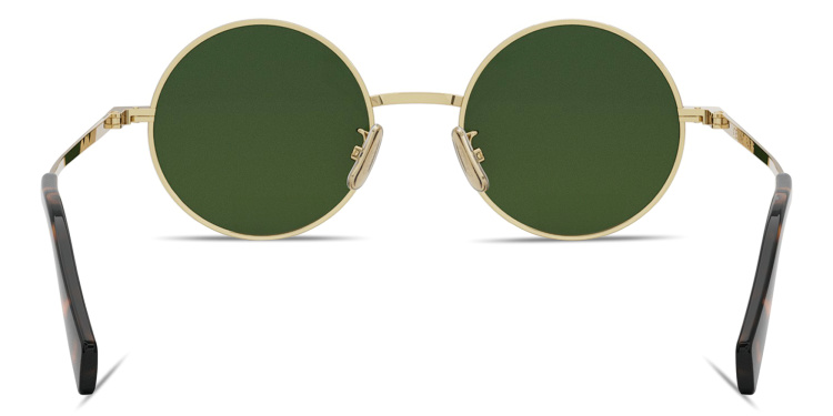 Shop CELINE Metal Gold Round Sunglasses in Gold online.