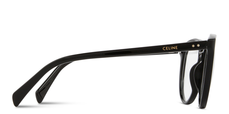 Shop CELINE CELINE Thin Round Eyeglasses in Black online.